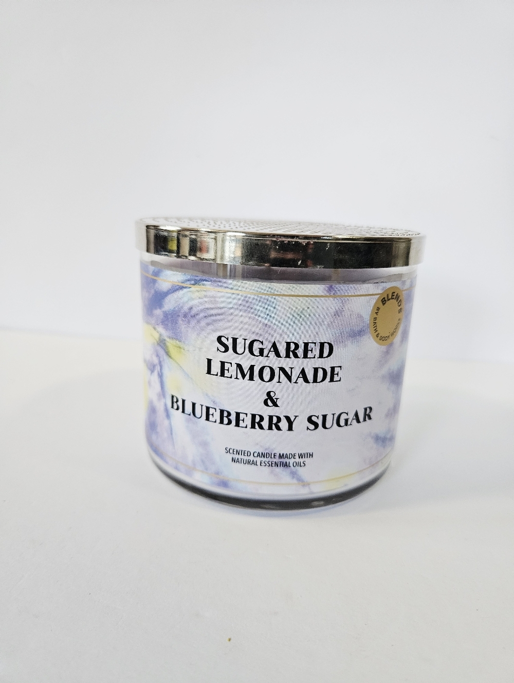 Bath & Body Works Sugared Lemonade & Blueberry Sugar Retired Scent 3 Wick Candle